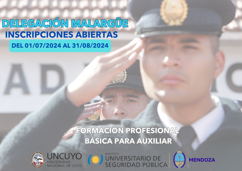 imagen Abrimos las inscripciones para la Formación Profesional Básica para Auxiliar de la Policía de Mendoza en la Delegación Malargüe