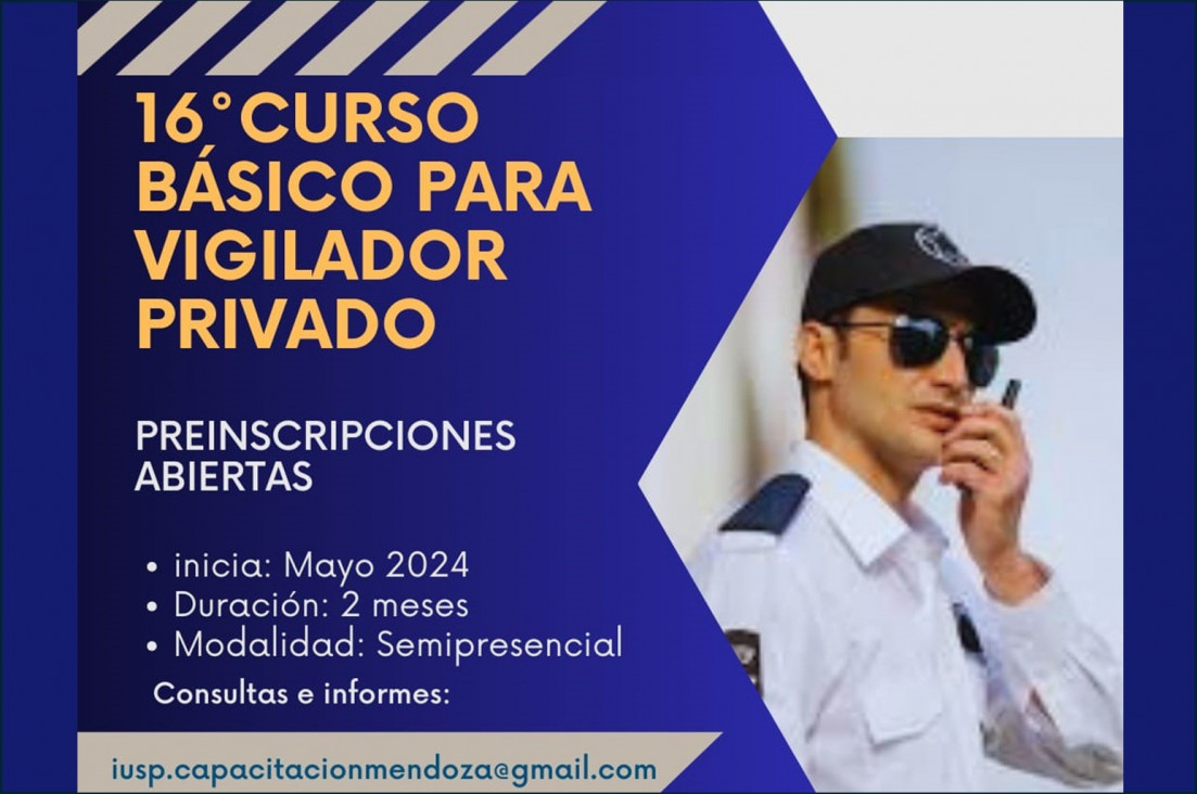 imagen Abrimos las preinscripciones al "16° Curso Básico de Capacitación para Vigilador Privado"