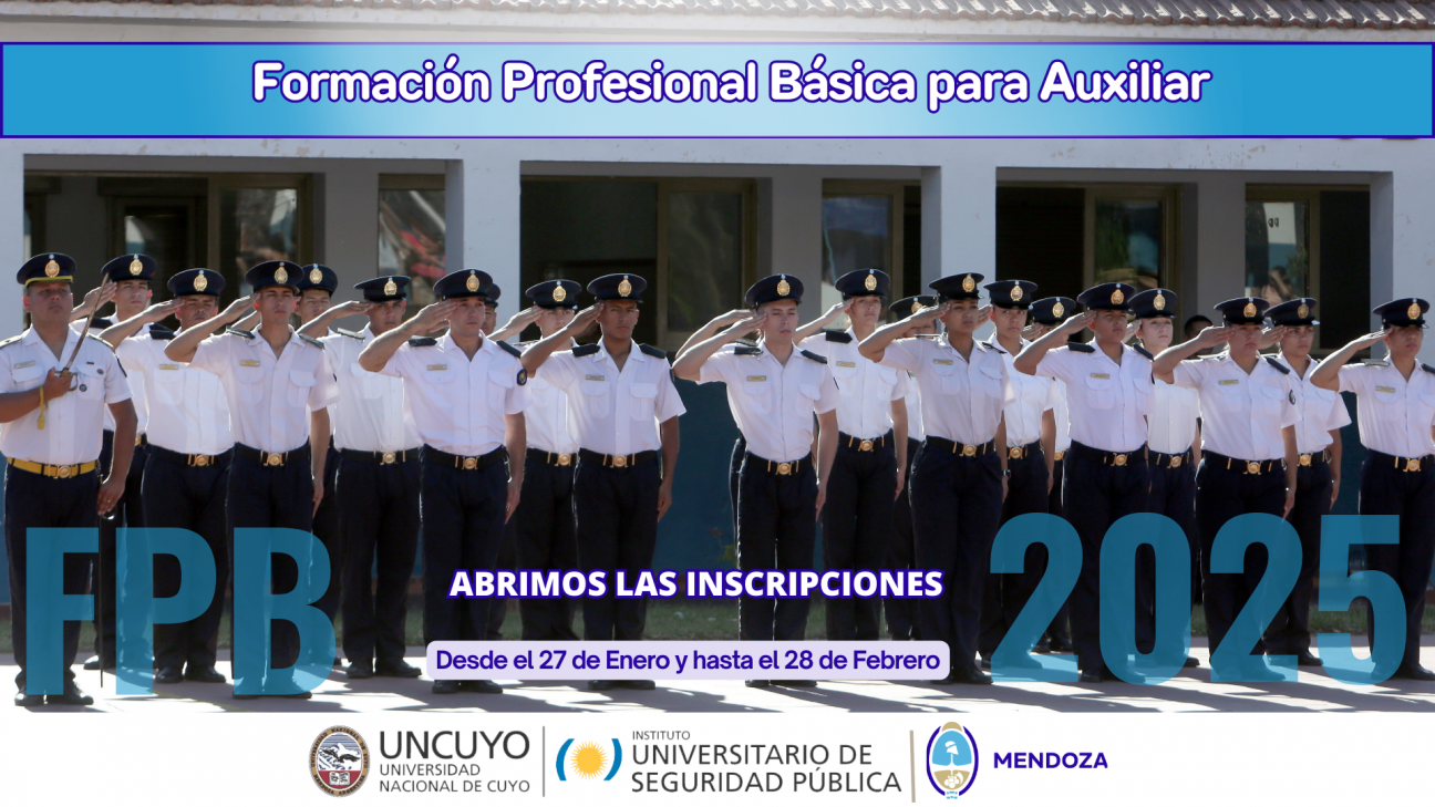 imagen Abrimos las inscripciones para la Formación Profesional Básica para Auxiliar de la Policía de Mendoza