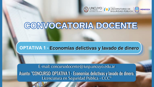 imagen Convocatoria docente - Licenciatura en Seguridad Pública CCC - OPTATIVA 1