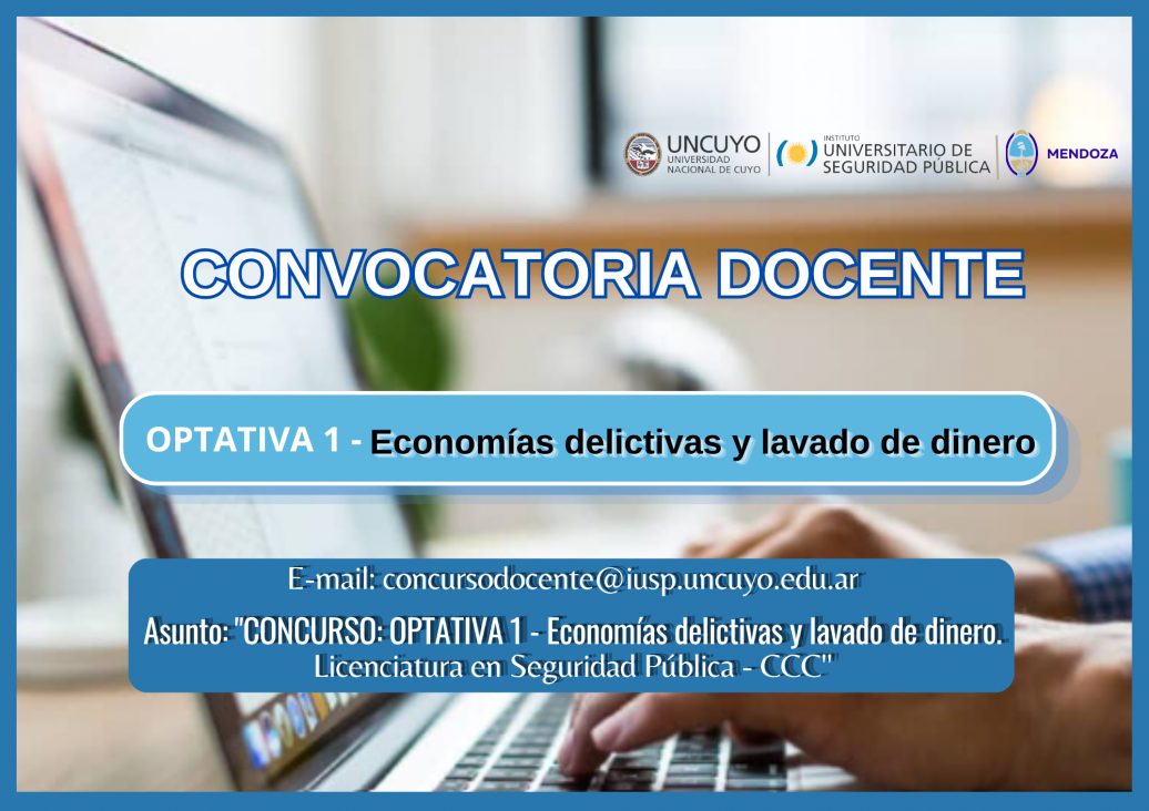 imagen Convocatoria docente - Licenciatura en Seguridad Pública CCC - OPTATIVA 1