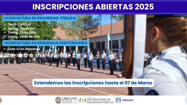 imagen Apertura de Inscripciones para las carreras de Licenciatura en Seguridad Pública y Licenciatura en Seguridad Penitenciaria