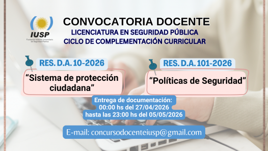 imagen Convocatoria docente para asignaturas de Licenciatura en Seguridad Pública a distancia 