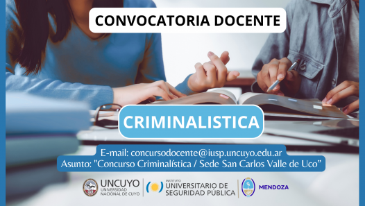 imagen Convocatoria docente para asignatura de Tecnicatura Universitaria en Seguridad Pública