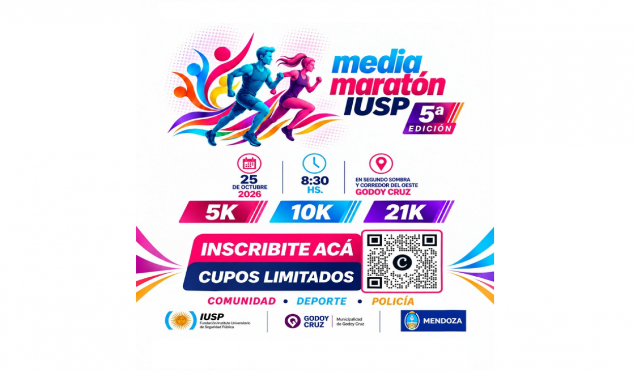 imagen El IUSP se prepara para vivir su 5° Media Maratón en Godoy Cruz