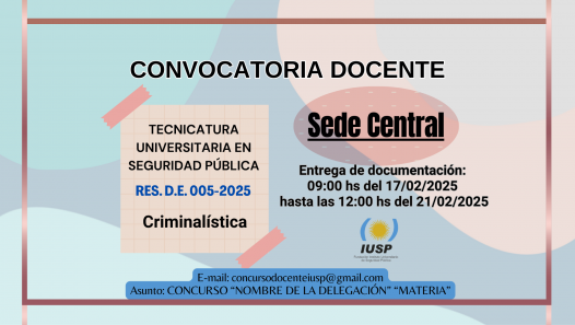 imagen Convocatoria Docente para la Sede Central 14/02/2025