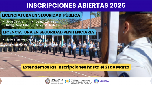 imagen Extendemos las inscripciones para las carreras de Licenciatura en Seguridad Pública y Licenciatura en Seguridad Penitenciaria