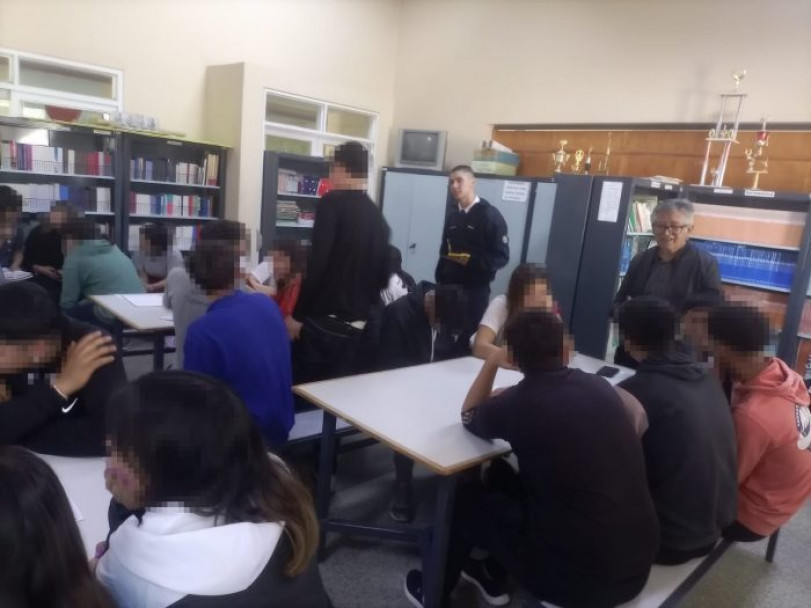 imagen 1 La Delegación San Rafael promociono en escuelas la carrera de Tecnicatura en Seguridad Pública con una gran aceptación de los estudiantes