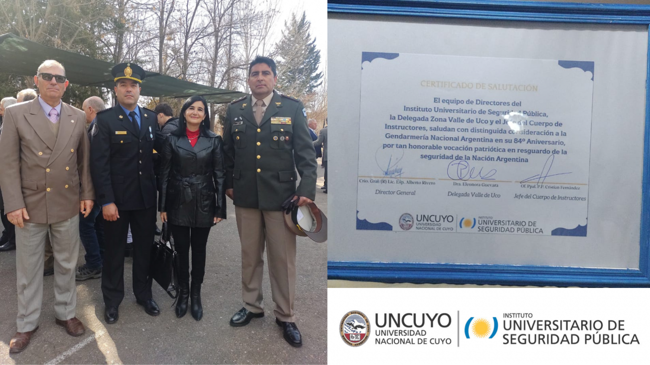 imagen La Delegación Valle de Uco del IUSP fué invitada al 84 Aniversario de Gendarmería Nacional Argentina