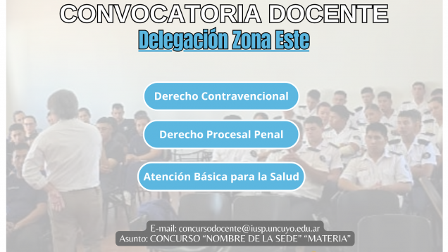 imagen Convocatoria docente para asignaturas de Tecnicatura Universitaria en Seguridad Pública