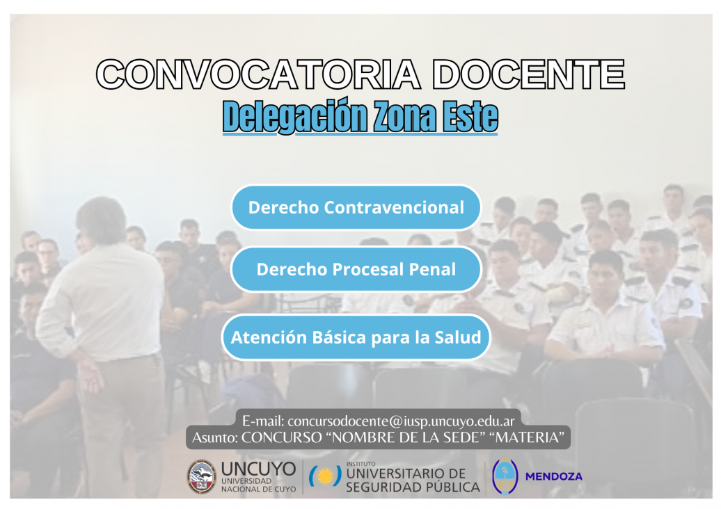 imagen Convocatoria docente para asignaturas de Tecnicatura Universitaria en Seguridad Pública