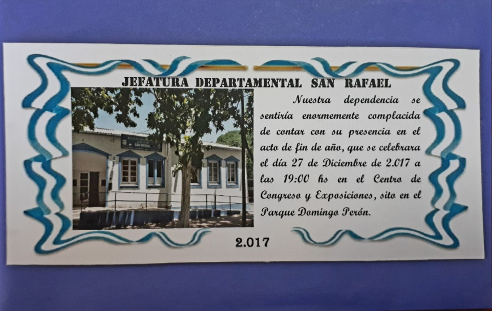 imagen El IUSP distinguido por la Jefatura Departamental San Rafael por su colaboración en 2017