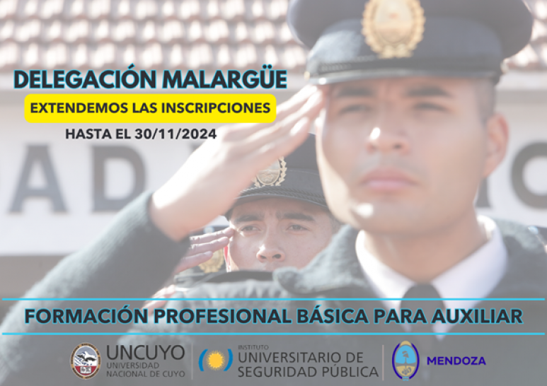 imagen Se extienden las inscripciones para la Formación Profesional Básica para Auxiliar de la Policía de Mendoza en la Delegación Malargüe