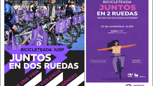 imagen Bicicleteada IUSP "JUNTOS EN 2 RUEDAS" por una vida sin violencia de género