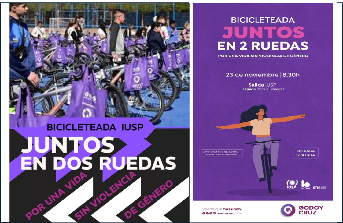 imagen Bicicleteada IUSP "JUNTOS EN 2 RUEDAS" por una vida sin violencia de género