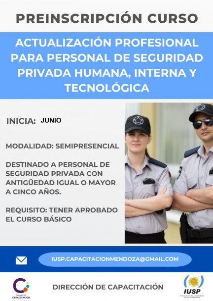 imagen Se abre la inscripción al Curso de actualización para personal de seguridad privada