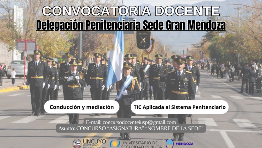 imagen Convocatoria docente para asignaturas de Tecnicatura Universitaria de la Sede Penitenciaria Gran Mendoza 