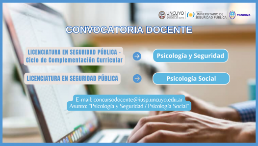 imagen Convocatoria docente para asignaturas de Licenciatura en Seguridad Pública