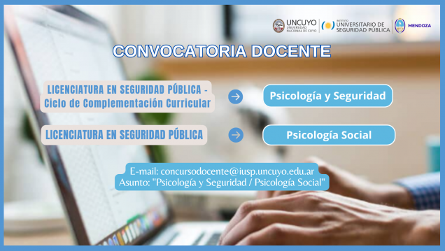 imagen Convocatoria docente para asignaturas de Licenciatura en Seguridad Pública