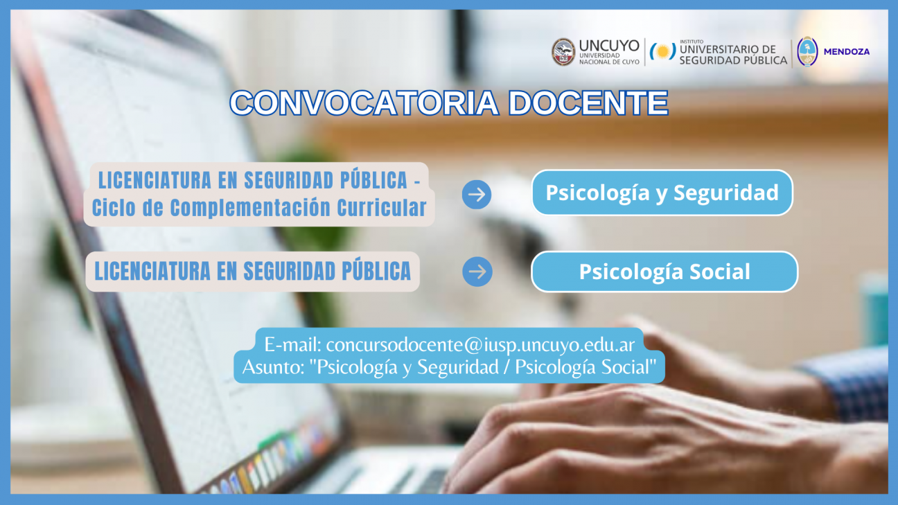 imagen Convocatoria docente para asignaturas de Licenciatura en Seguridad Pública