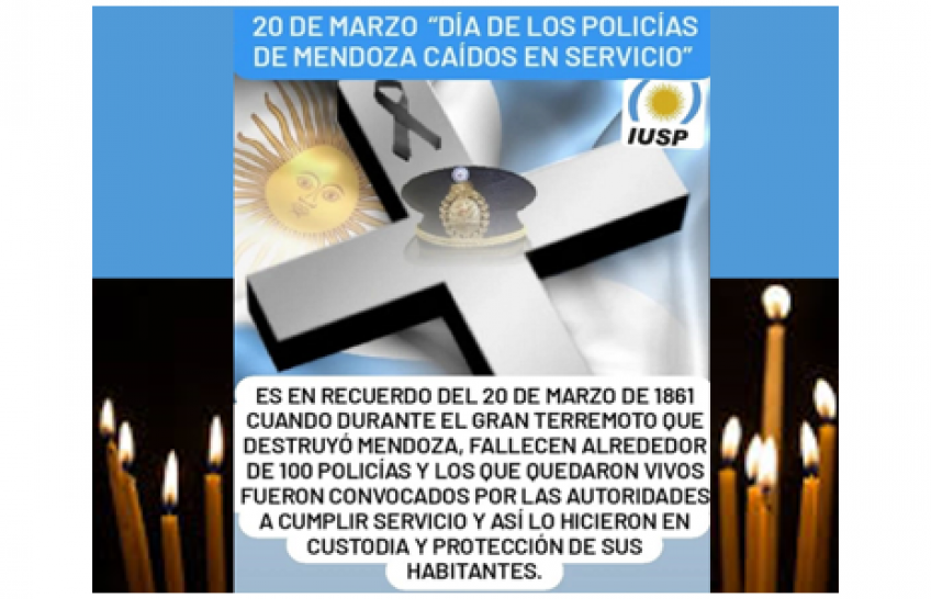 imagen 20 de Marzo "Día de los Policías de Mendoza caídos en servicio"