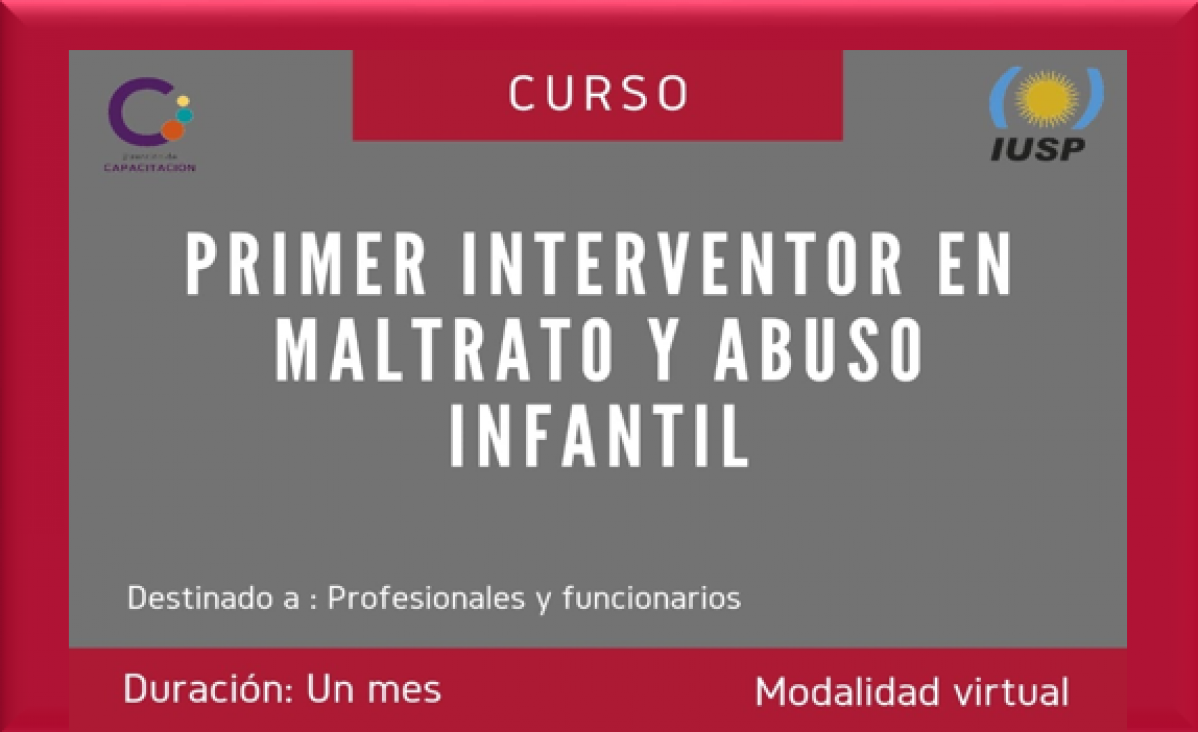 imagen Inscripciones abiertas para el Curso de Primer interventor en maltrato y abuso infantil