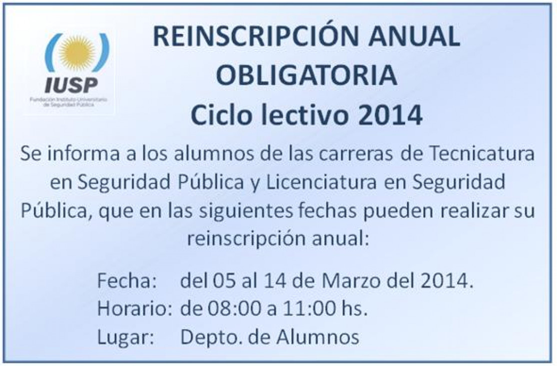 imagen Reinscripción Anual 2014