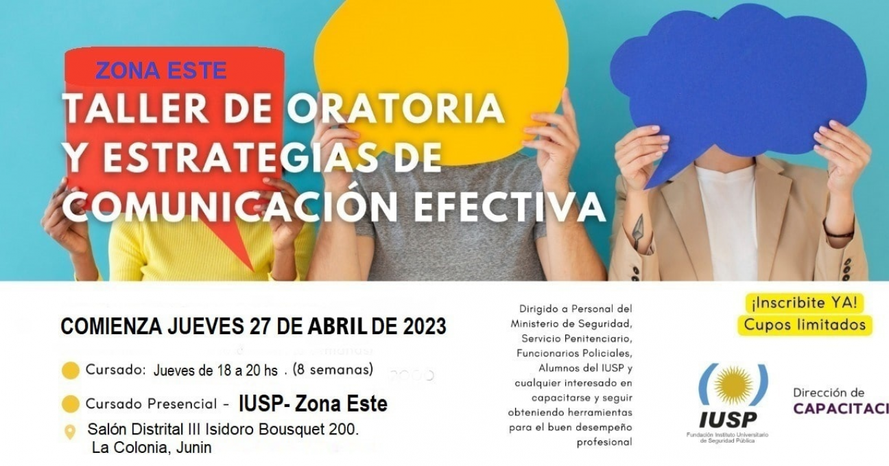 imagen Taller de Oratoria y estrategias de comunicación efectiva en Zona Este