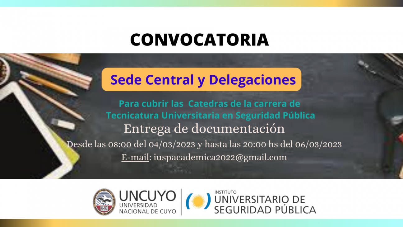 imagen Convocatoria docente para la carrera de Tecnicatura Universitaria en Seguridad Pública