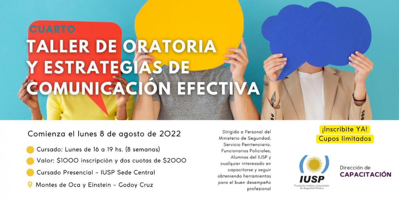 imagen Inscripciones abiertas para el 4to Taller de Oratoria y estrategias de comunicación efectiva